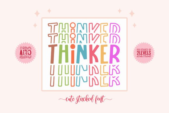 Thinker: A Fun and Playful Stacked Display Font